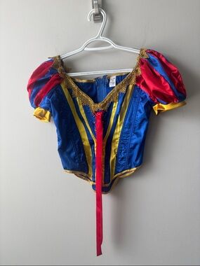 Fashion Nova Blue, Red & Gold Princess Costume Snow White Corset Top